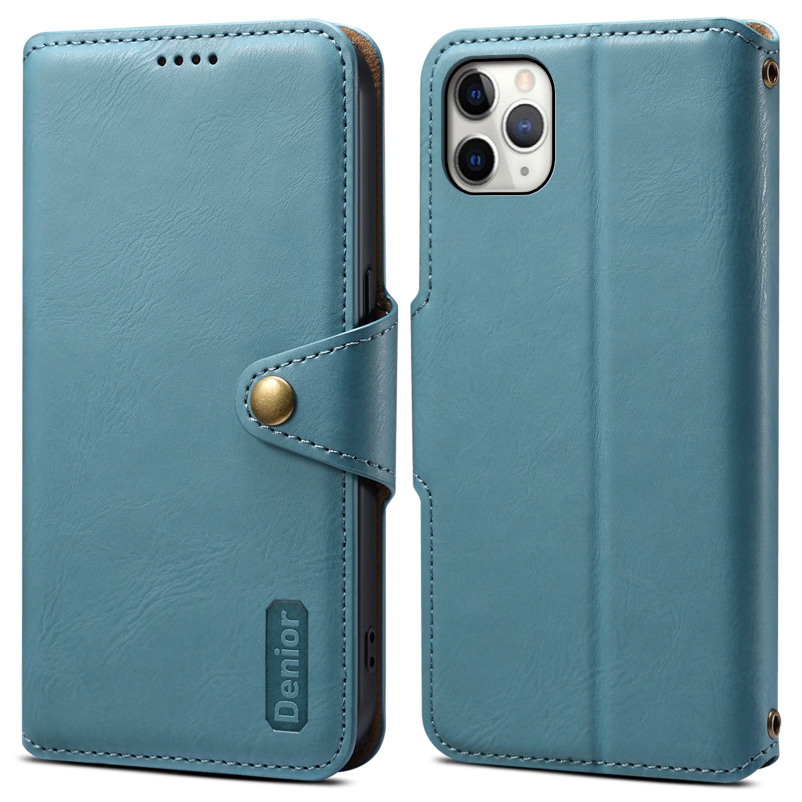 DENIOR For iPhone 11 Pro Max Leather Case Cowhide Texture Stand Cell Phone Cover DENIOR For iPhone 11 Pro Max Leather Case Cowhide Texture Stand Cell Phone Cover
